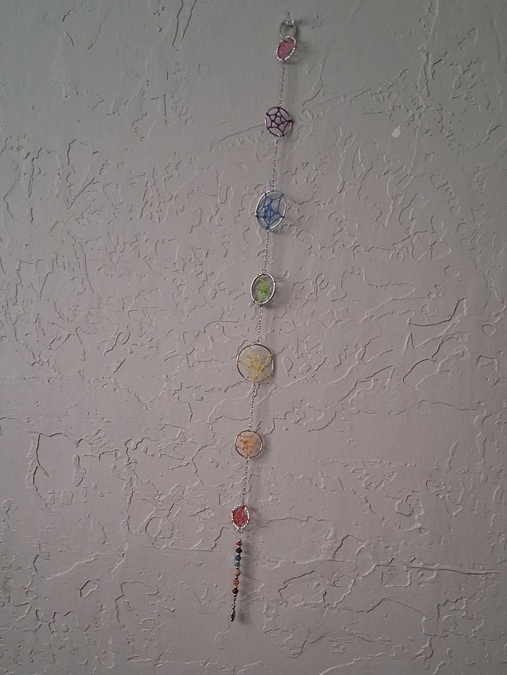 Handcrafted Chakra Dreamcatcher Wall Hanging- Buddah And Natural Crystal